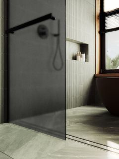 Душевая перегородка MaybahGlass MGD-730-6ш 79см чёрный